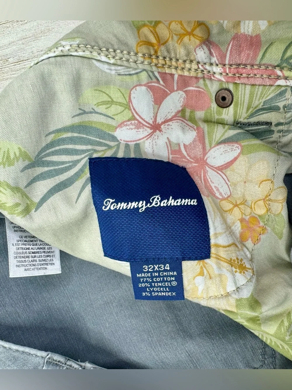 Tommy Bahama Pants Mens 32x31 Khaki Gray Cotton Tencel